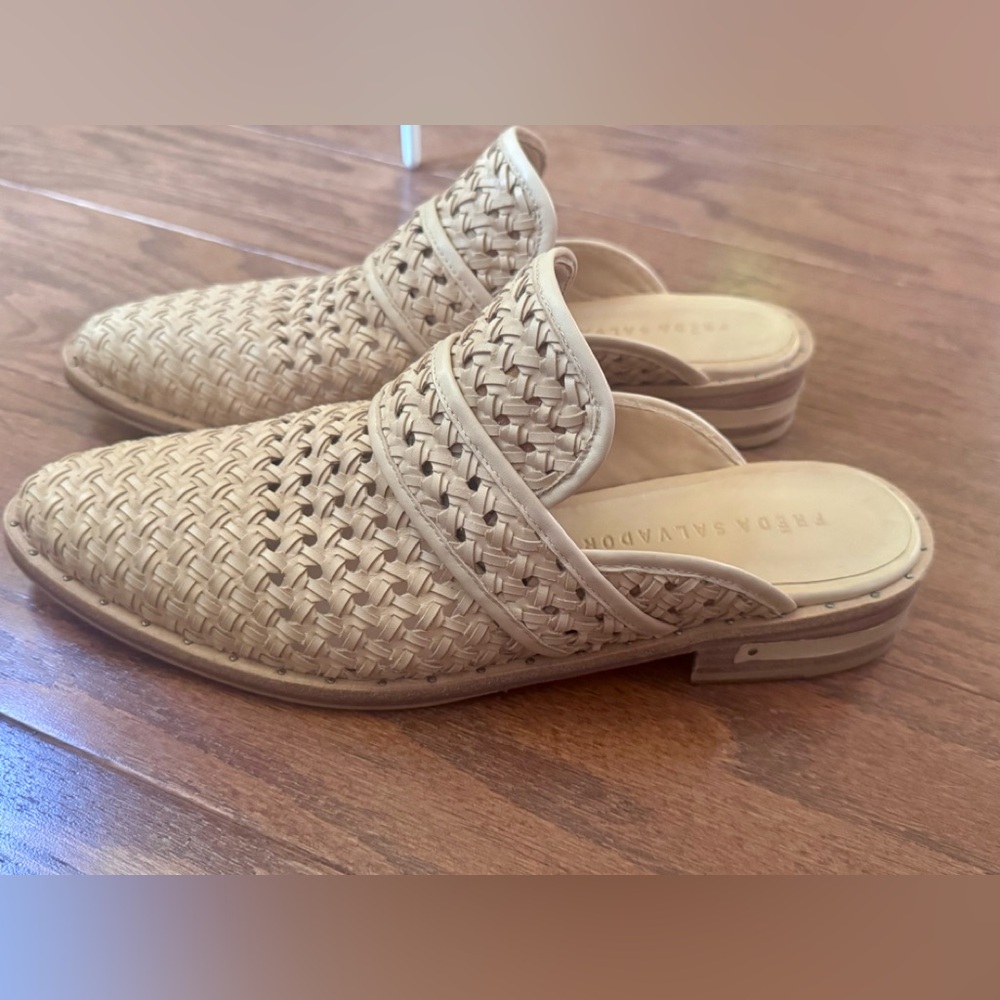 Freda Salvador Woven Leather Mule - Light Tan keen